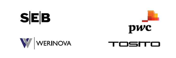 Sponsorer i Artist in Residence. SEB, Werinova, PWC & Tosito