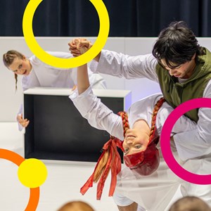 Dekorativ affischbild för dansföreställningen Snödrottningen under Kulturlov.