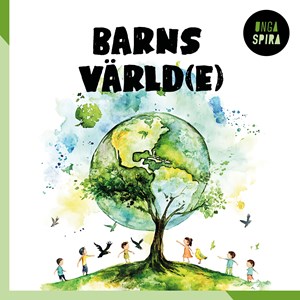 En illustrerar bild av ett träd där kronan är vår planet. Under trädet leker barn.